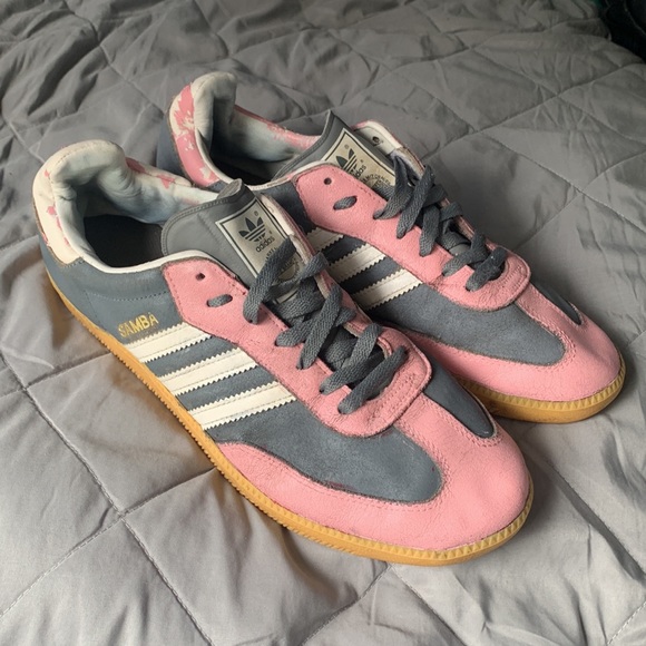 Adidas original Sambas sneakers grey pink triple stripe Sz 10.5 limited edition - Picture 14 of 14